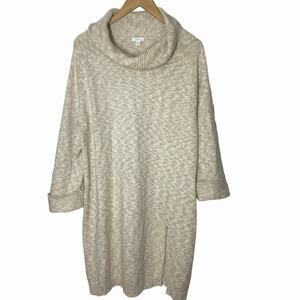 J. Jill Pure Womens Cowl Neck Neutral Tunic Knit Sweater XL Minimalist neutral